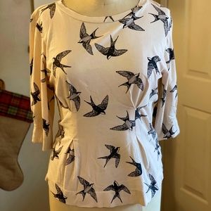 Pale Pink Anthropologie Peplum Top